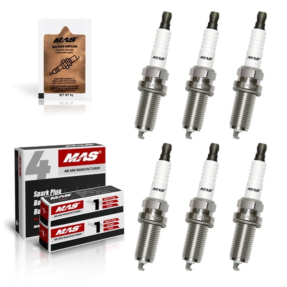 MAS 6 Pcs 4469 Spark Plug Fits Toyota Nissan Chrysler Dodge Challenger Ram Jeep Commander 4.7L 5.7L