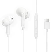 MAS CARNEY Earbuds Headphone Skin with Corded Electric for iPhone Samsung, Samsung, White