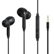 MAS CARNEY Earbuds Headphone Skin with Mic for Motorola, Samsung, Black