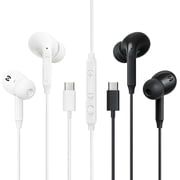 MAS CARNEY Headphone Skin with Mic for iPhone, Samsung, White, 2 Count, 2 Pack