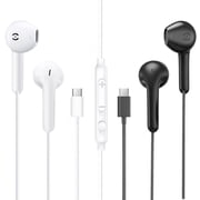 MAS CARNEY USB C Earbuds Wired Type-C Headphone with Mic for iPhone 15 16 iPad Samsung Galaxy S25 S24 A53 Google Pixel Xiaomi Redmi Huawei Honor Oppo Vivo 2 Pack