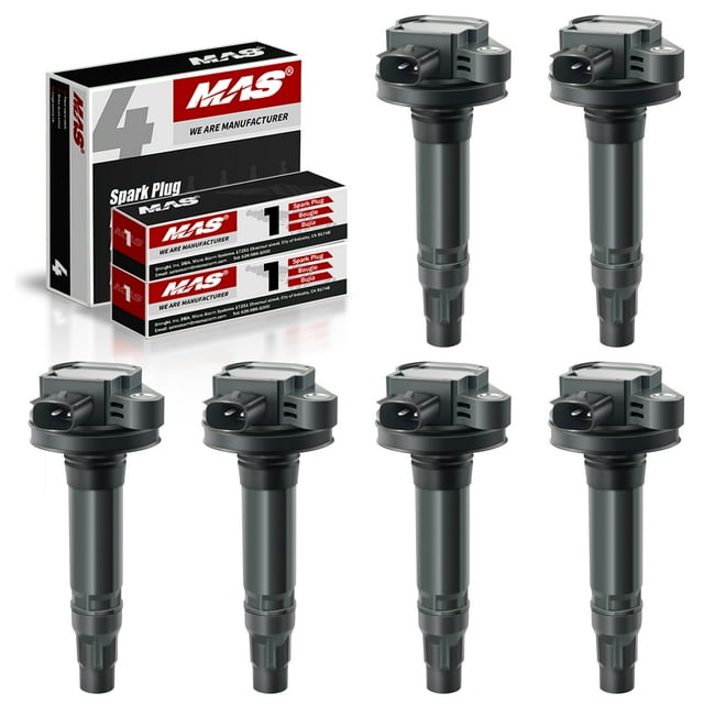 MAS Set of 6 Ignition Coil Pack & 6Pcs Iridium Spark Plug 6509