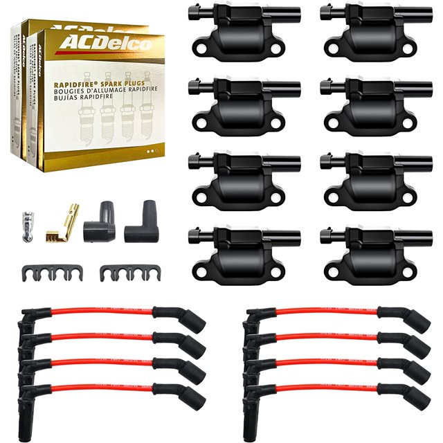 MAS Set of 8 Ignition Coils Pack&Platinum Spark Plugs&Wires Compatible