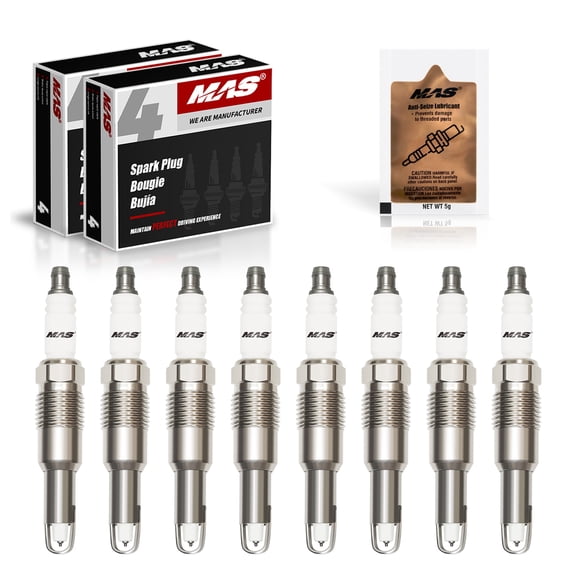 MAS Set of 8 Iridium Spark Plug Compatible with Lincoln Mark LT Navigator Ford F-250 F-350 F-450 F-550 Super Duty 5.4L V8 6.8L V10 Replacement for SP546 SP462 SP507 SP515