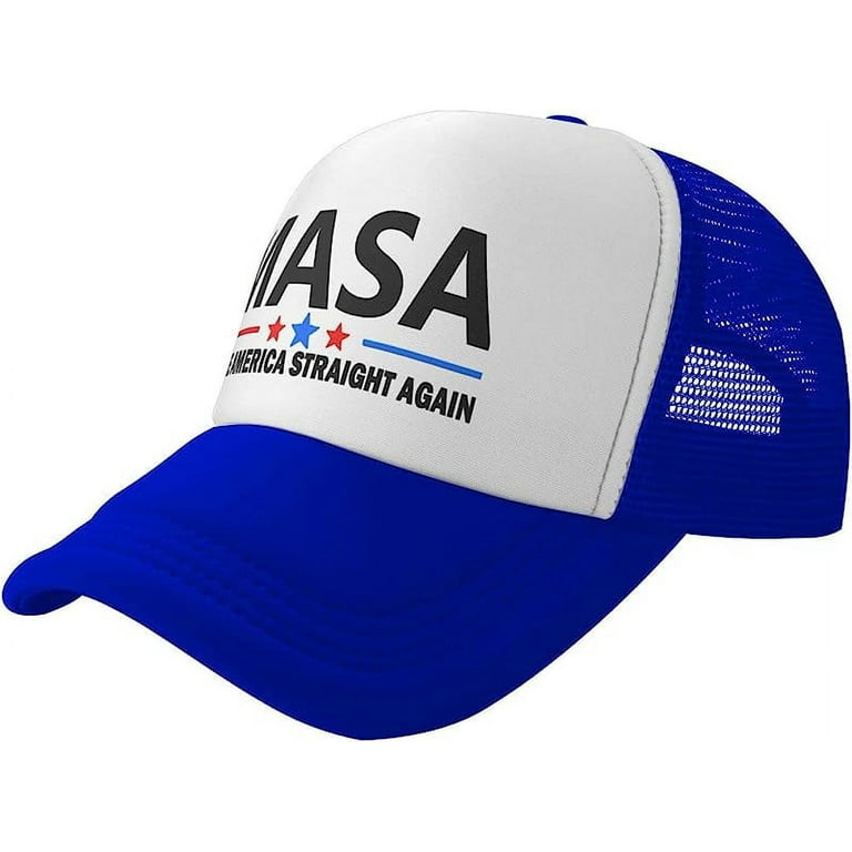 MASA Make America Straight Again Trucker Hat for Women Men High Crown Cap  Baseball Cap 