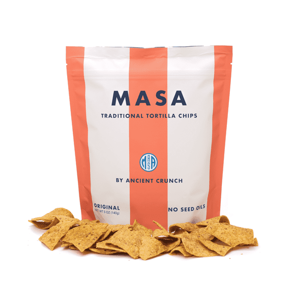 Ancient Crunch Masa Chips Tortilla Traditional Gluten Free Seed Oil-Free Crunchy 2-Pack 5 oz