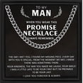thumbnail image 1 of MASALADI To My Man Promise Necklace for Boyfriend Husband, Mens Stainless Steel Cuban Link Chain, Romantic Anniversary Birthday Jewelry Gift Box with Message Card, 1 of 6