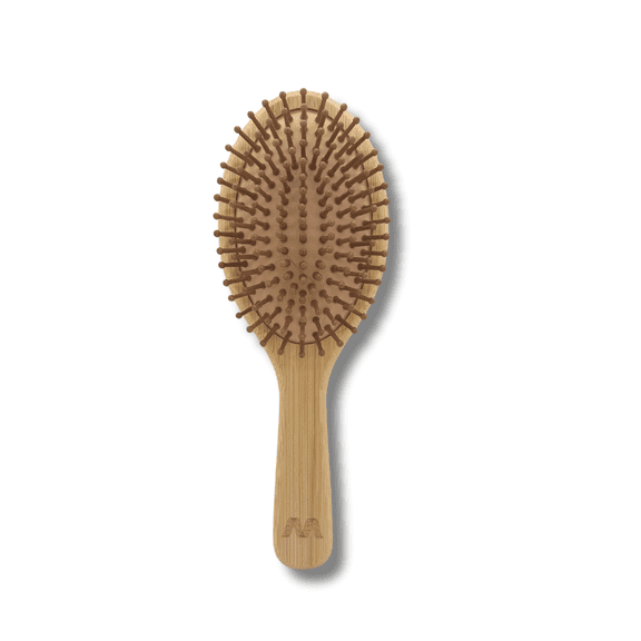 MASAMI Bamboo Brush | Detangling | Sustainable | Natural Wooden Paddle Brush with Bamboo Bristles