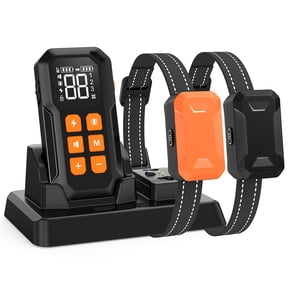MASBRILL 2-in-1 Wireless Electric Dog Fence 2 Dogs System & Dog Training Collar with Remote, Wireless Containment System Adjustable for all Dogs with Charging Station