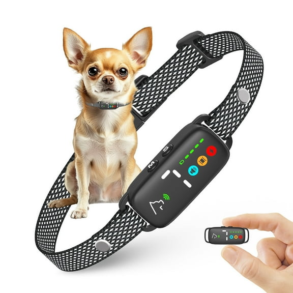 MASBRILL Dog Bark Collar for Small Medium Dogs, Effective No-Bark Collar, Smart Barking Collar, Rechargeable Anti Barking Training Collar with 7 Adjustable Sensitivity Beep Vibration Shock (Black)