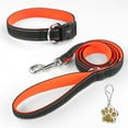 thumbnail image 1 of MASBRILL Dog Collar And Leash Set,Reflective Dog Collar With Dog Tag ,Soft Neoprene Padded Breathable ,Odour Resistant And Fast Drying Dog Leash+Dog Collar,Black&Orange-L, 1 of 7