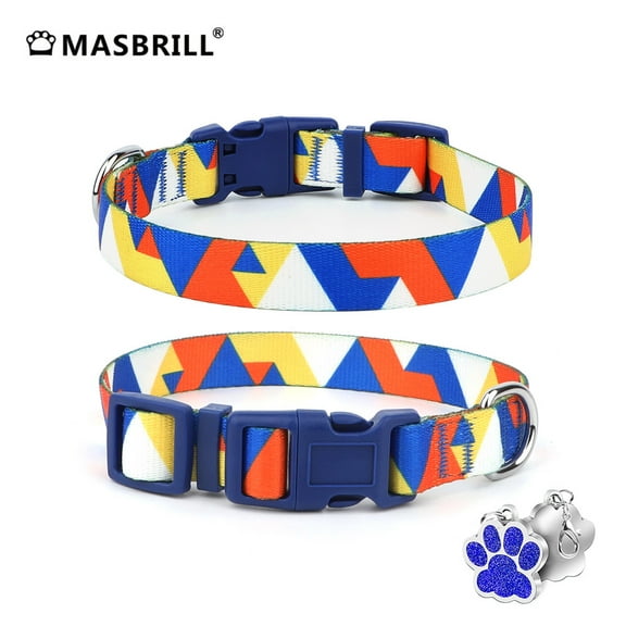 MASBRILL Dog Collar for Medium Dogs, Adjustable Dog Collars with Buckle, Breathable Soft Nylon Dog Collar