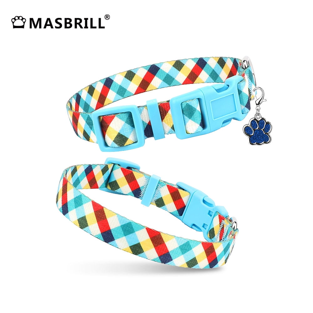 MASBRILL Dog Collar for Small Dogs, Adjustable Dog Collars with Buckle, Breathable Soft Nylon