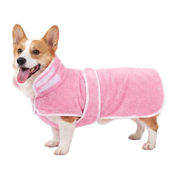 MASBRILL Dog Drying Towel for Small to Large Dogs, Absorbent Pet Bathrobe Coat with Adjustable Strap, Quick Dry Dog Towel for After Bath & Swim & Cold Weather