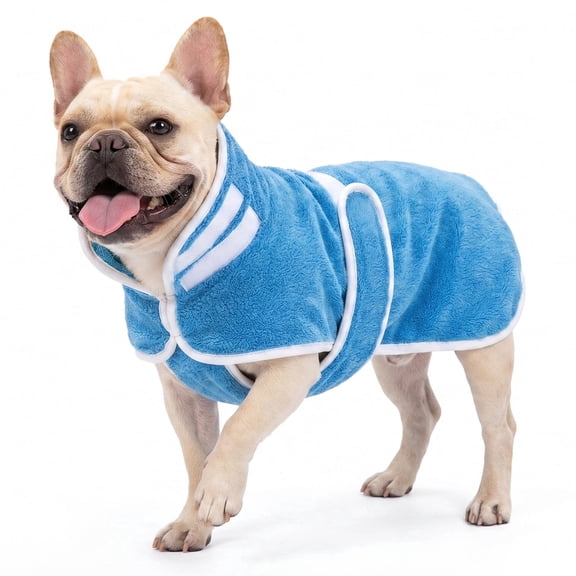 MASBRILL Dog Drying Towel for Small to Large Dogs, Absorbent Pet Bathrobe Coat with Adjustable Strap, Quick Dry Dog Towel for After Bath & Swim & Cold Weather