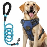 MASBRILL Dog Harness and Leash Set, No Pull Vest Harness, Reflective Adjustable Soft Padded Pet Harness with Handle for Small to Large Dogs