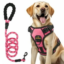MASBRILL Dog Harness and Leash Set, No Pull Vest Harness, Reflective Adjustable Soft Padded Pet Harness with Handle for Small to Large Dogs