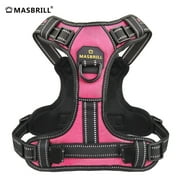 MASBRILL Dog Safety Chest Harness No Pull Reflective with Control Handle Breathable Padded Adjustable Pink XL