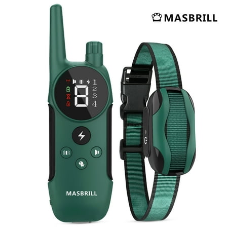 MASBRILL Dog Training Collar with Remote Shock Collar for Medium Large Dogs Rechargeable Waterproof Dog Bark Collar 2000Ft Range