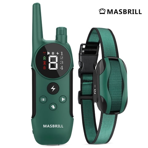 MASBRILL Dog Training Collar with Remote Shock Collar for Medium Large Dogs Rechargeable Waterproof Dog Bark Collar 2000Ft Range