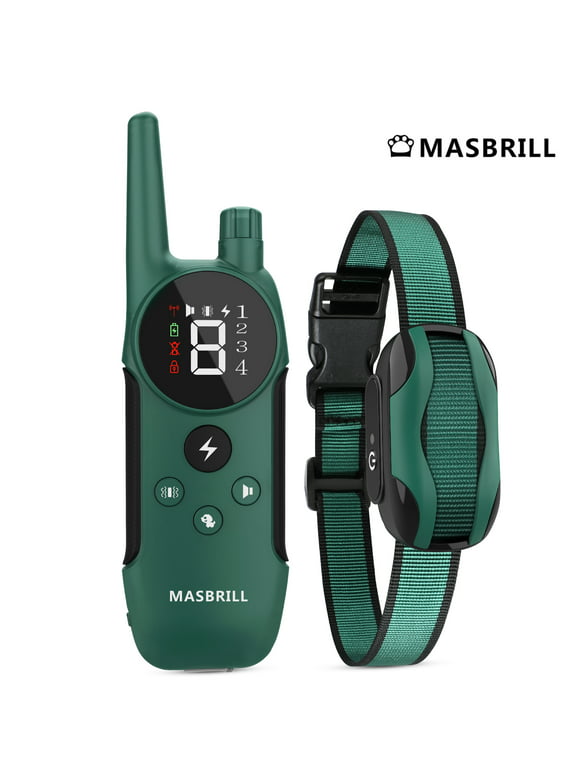 MASBRILL Dog Training Collar with Remote Shock Collar for Medium Large Dogs Rechargeable Waterproof Dog Bark Collar 2000Ft Range