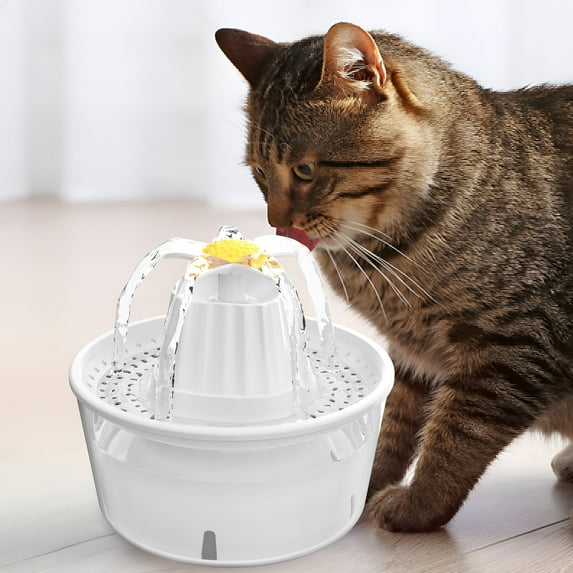 MASBRILL Pet Fountain - Cat Water Fountain Indoor, Automatic Water Fountain for Cats and Dogs,33.8oz/1000ml Cat Dog Water Dispenser with Measuring Scale and Filter White