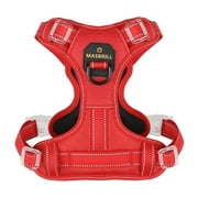 MASBRILL Reflective Dog Harness No Pull Dog Vest Harness With Handle,No Choke Adjustable Soft Padded Pet Vest for Medium Dogs,Red Dog Galters