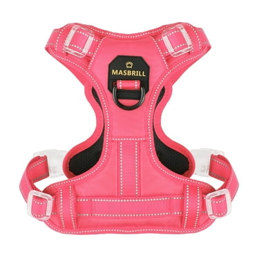MASBRILL Reflective Dog Harness No Pull Dog Vest Harness With Handle,No Choke Adjustable Soft Padded Pet Vest for Small Dogs,Pink Dog Galters