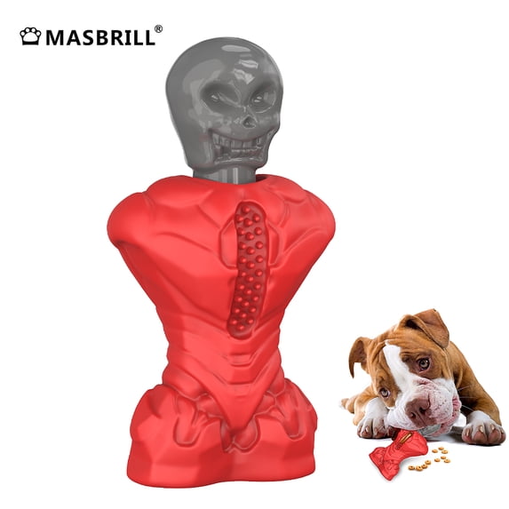 MASBRILL Skull Dog Toys– Durable Dog Toys for Aggressive Chewers & Chew Toy Non-Toxic Food Safe Natural Rubber