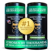 MASCULINE MAN Deodorant for Men - Aluminum Free, Mens Deodorant, Natural Ingredients, Best Smelling, 24-Hour Protection, Stain Free, Travel Size, Made in USA 2 Pack - 3.2oz INVIGORATE