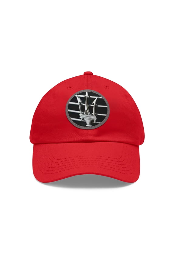 MASERATI Dad Hat with Leather Patch (Round)