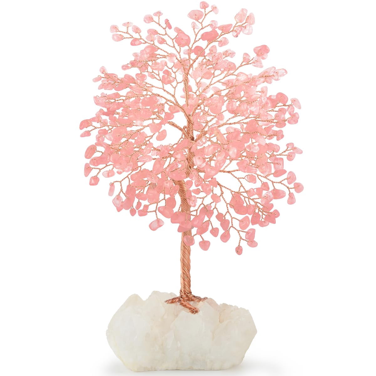 Geldbaum, Rosenquarz, Rosenquarz Stein, Edelsteine, Chakra Steine, Heilsteine, Bonsai Baum, Spirituelle Geschenke, Lebensbaum Deko