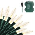 thumbnail image 1 of MASHANG Christmas Lights, 66ft 200LEDS battery operated String Lights with Auto-Timer ,USB or Battery Powered Waterproof Twinkle Lights for Xmas Outdoor Indoor Garden Tree Wreath Decoration Warm White, 1 of 8