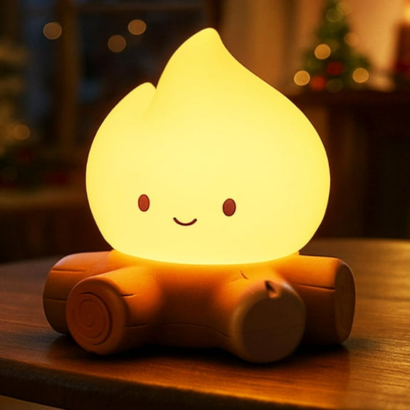 MASHI Fake Campfire Night Light，USB Rechargeable Flame Lamp,Silicone Cute & Funny Halloween Night Light for Kids, Dimmable Flameless Candles Light for Christmas Outdoor Indoor Decorative Lights
