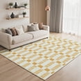 thumbnail image 1 of MASIIS 5x7 Checkered Area Rug for Kids Room, Sunny Yellow Washable Modern Geometric Carpet, Non-Slip Soft for Playroom Nursery, 1 of 5