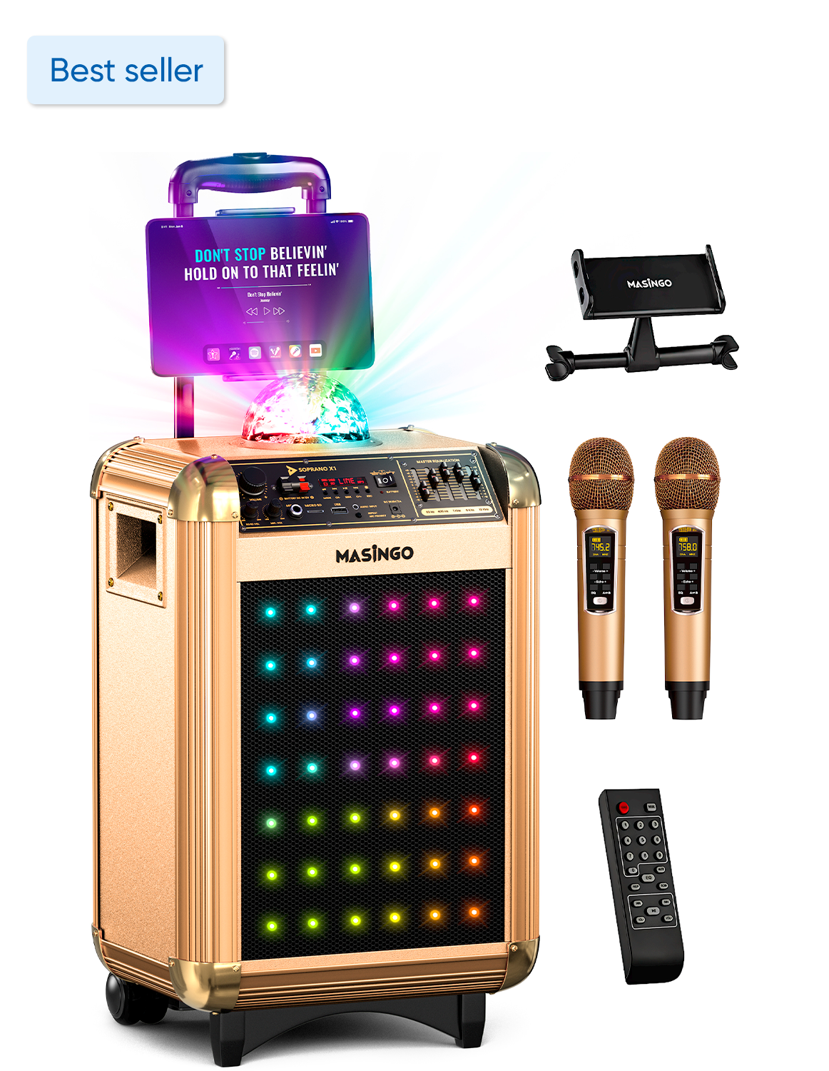 MASINGO Professional Karaoke Machine with 2 Cordless Mics MASINGO Professional Karaoke Machine with 2 Cordless Mics