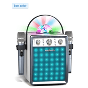 MASINGO Karaoke Machine for Adults and Kids with 2 Wireless Microphones, Portable Singing PA Speaker System Set with Disco Ball Party Lights & TV Cable, Ostinato M7