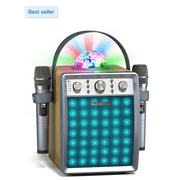 MASINGO Karaoke Machine for Adults and Kids with 2 Wireless Microphones, Portable Singing PA Speaker System Set with Disco Ball Party Lights & TV Cable, Ostinato M7
