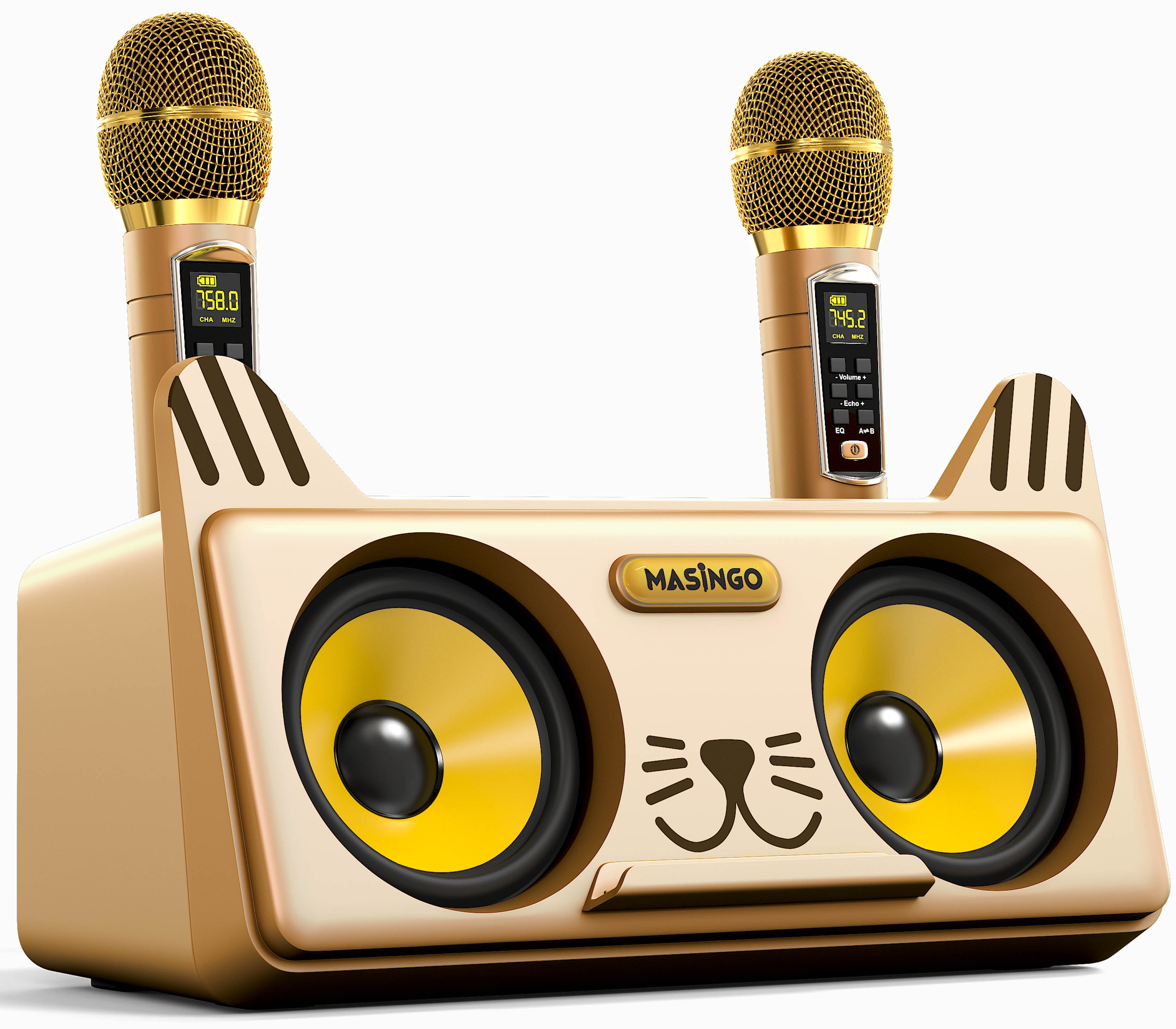 MASINGO Portable Kitty Cat Karaoke Machine for Kids, Children