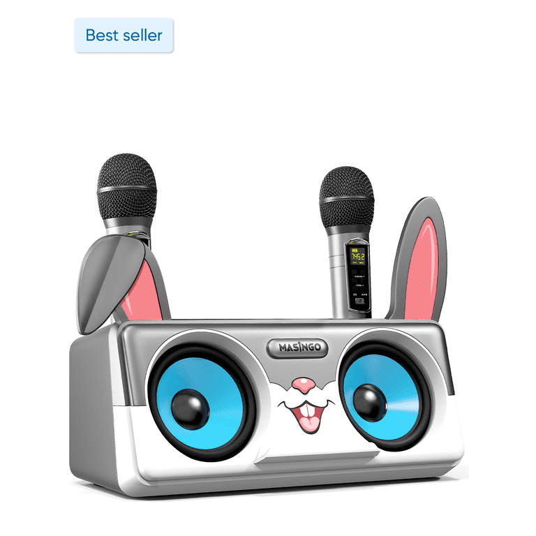 Rabbit Karaoke Machine for Kids, Children and Toddlers with 2 