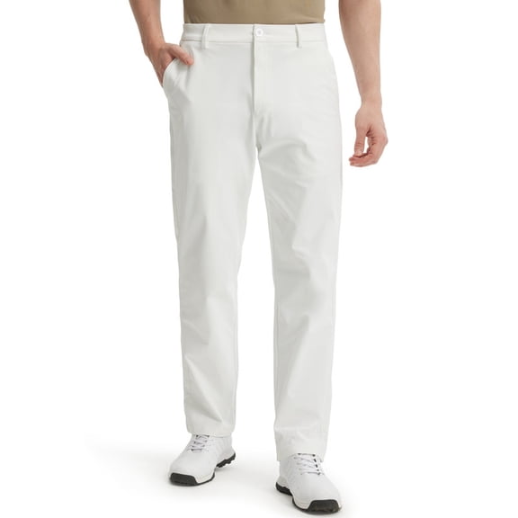MASKERT Men's Golf Casual Pants Classic Fit Flat Front Design 29-inch Comfortable and Lightweight Stretchy Elegant Dress Pants with Pockets