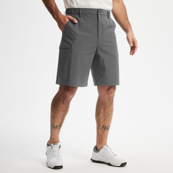 MASKERT Men's Golf Shorts 9 Inch, Quick Dry Stretch Casual Shorts with UPF 50+ Sun Protection, Lightweight Outdoor Athletic Shorts with Zipper Pocket for Golf Hiking