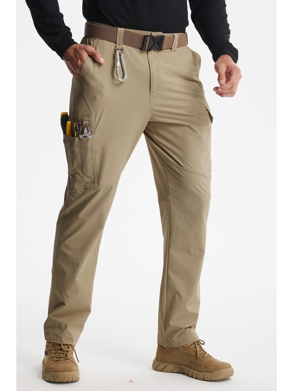 Men's Work Pants Hiking Cargo Pants Water Resistant Stretch Outdoor Trousers with 9 Pockets