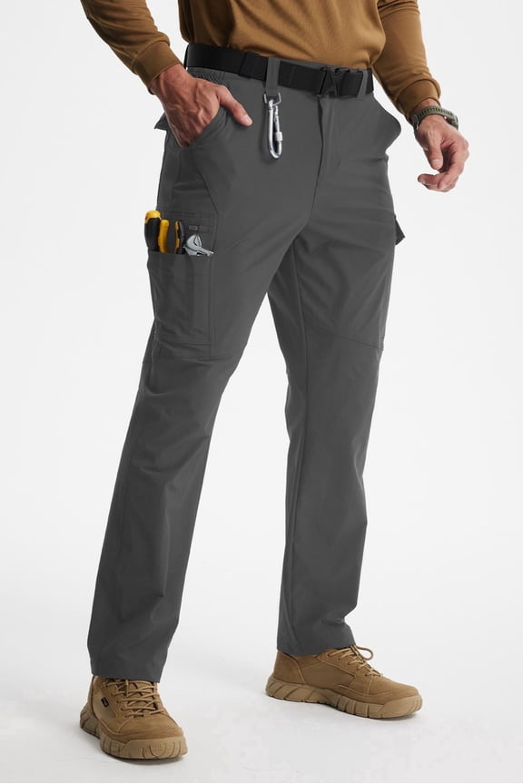 Men's Work Pants Hiking Cargo Pants Water Resistant Stretch Tactical Outdoor Trousers with 9 Pockets