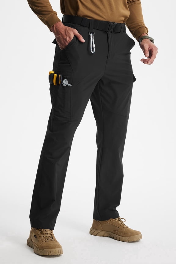 Men's Work Pants Hiking Cargo Pants Water Resistant Stretch Tactical Outdoor Trousers with 9 Pockets