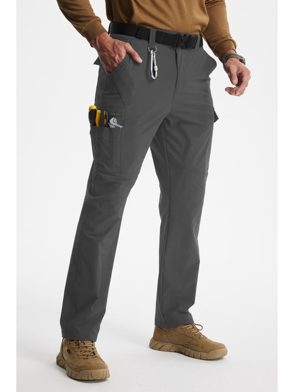 Men's Work Pants Hiking Cargo Pants Water Resistant Stretch Outdoor Trousers with 9 Pockets
