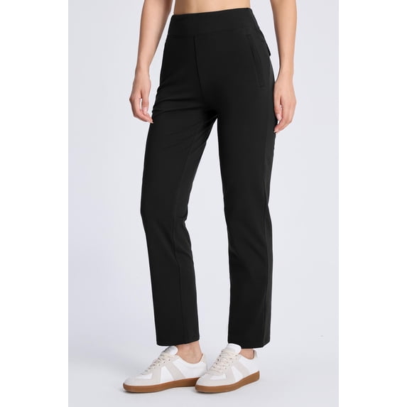 MASKERT Women’s Fleece Lined Pants, High Waisted Stretch Casual Pants, Warm Straight Leg Tapered Pants for Winter, Golf, Hiking & Daily Wear