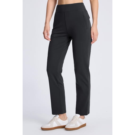 MASKERT Women’s Fleece Lined Pants, High Waisted Stretch Casual Pants, Warm Straight Leg Tapered Pants for Winter, Golf, Hiking & Daily Wear