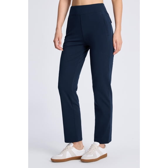 MASKERT Women’s Fleece Lined Pants, High Waisted Stretch Casual Pants, Warm Straight Leg Tapered Pants for Winter, Golf, Hiking & Daily Wear