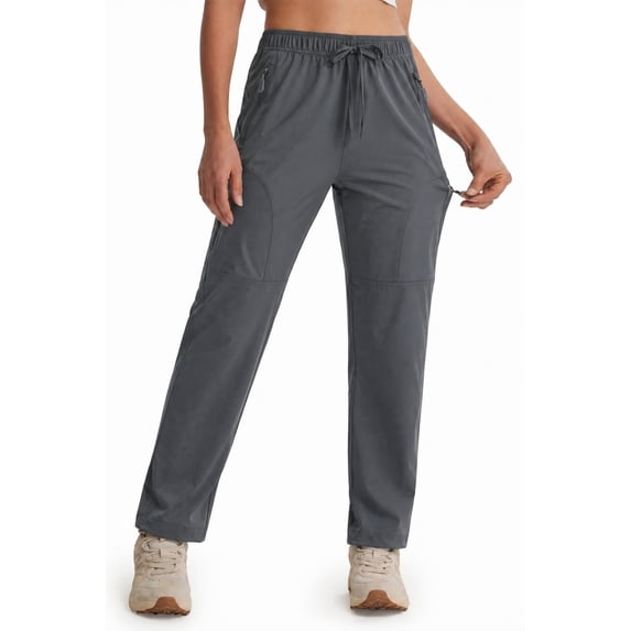 MASKERT Women's Hiking Pants-31" Lightweight Quick Dry Sweatpants Casual Safari Work Travel Outdoor Clothes Dark Gray(Size XS-XXXL)
